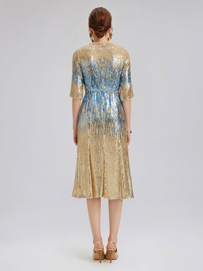 Soft Ombre Stretch Sequin Dress