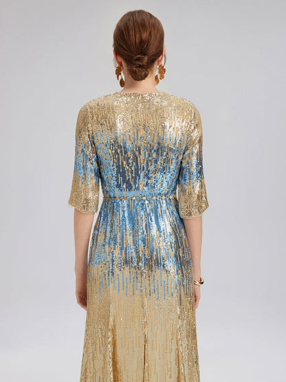 Soft Ombre Stretch Sequin Dress