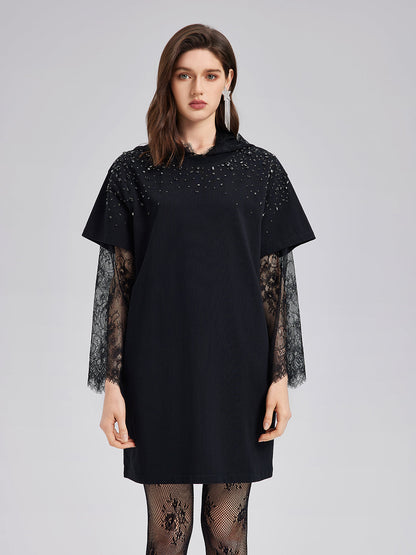 Hand-Beaded Washed Knit Dress