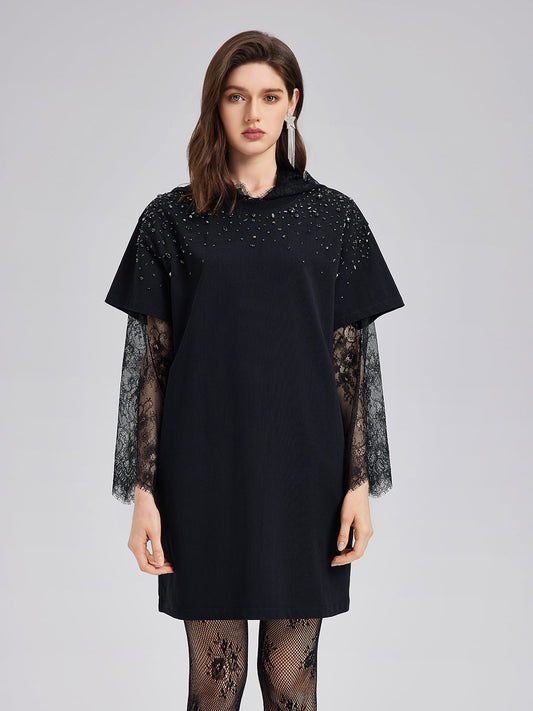 Hand-Beaded Washed Knit Dress