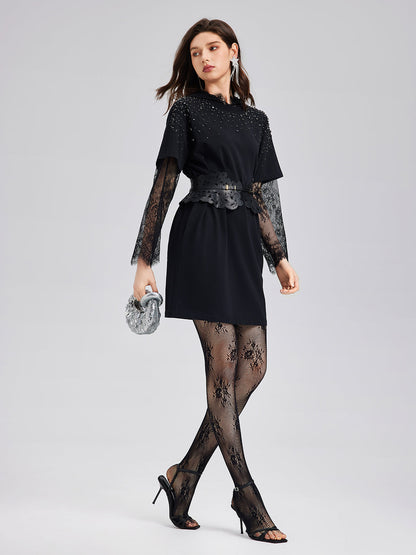 Hand-Beaded Washed Knit Dress