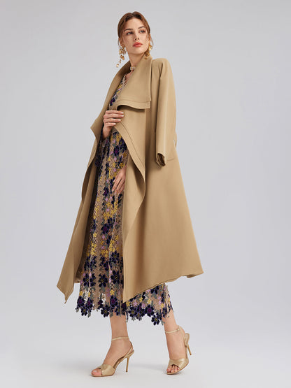 Multicolor Floral Embroidered Lace Dress