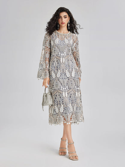 Custom Baroque Relief Embroidered Bead Dress