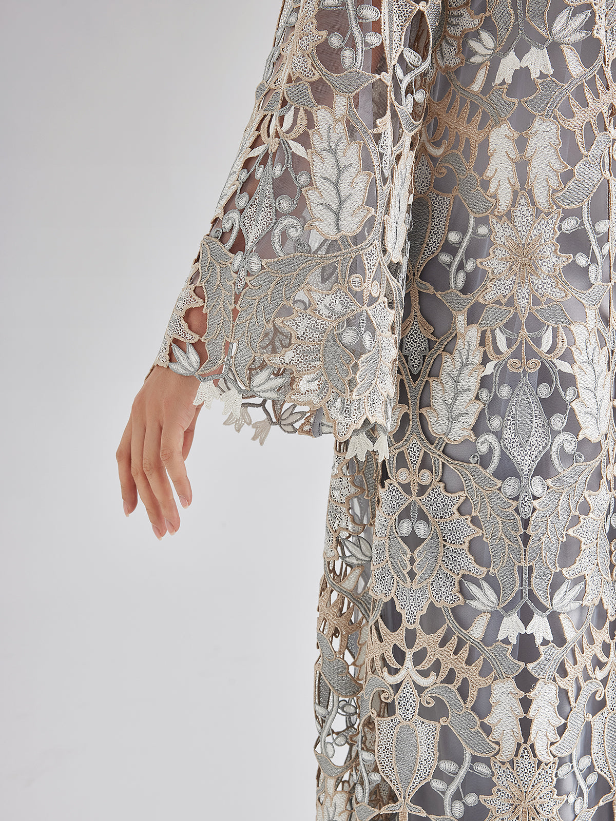 Custom Baroque Relief Embroidered Bead Dress