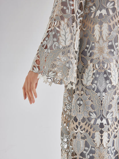 Custom Baroque Relief Embroidered Bead Dress