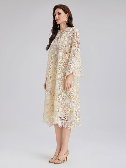 Handcrafted Beaded Tassel A-Line Dress