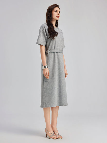 Rhinestone Embellished Casual Dress