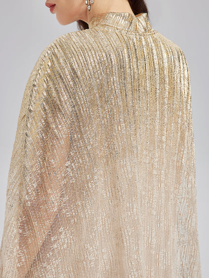Gold Lace Dress & Cape Gown
