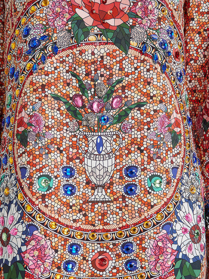 Hand-Sewn Bead Vintage Pattern Dress