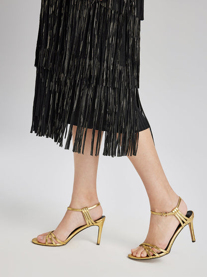 3D Pleated Gilded Tassel Dress