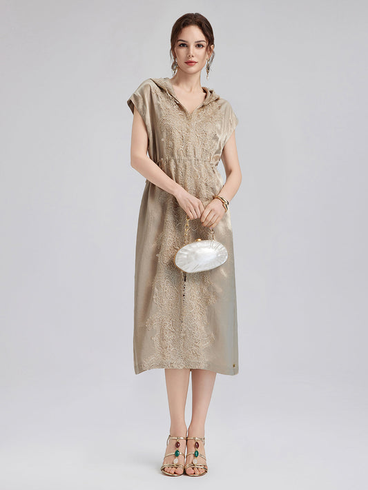 Satin Lace Hoodie Dress