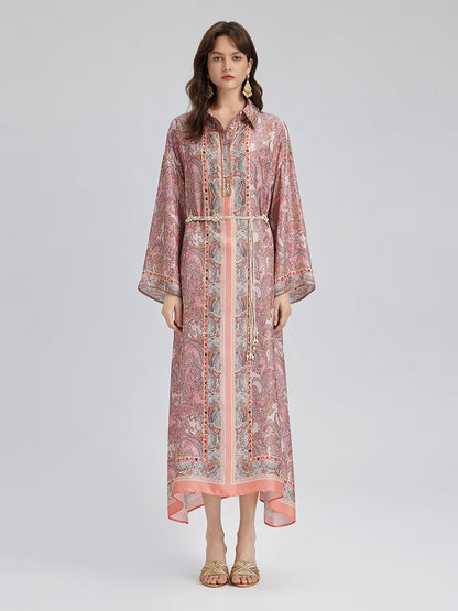 Silk Baroque Court Print Dress