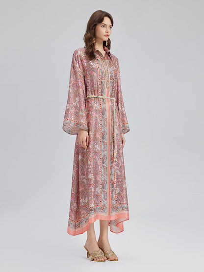 Silk Baroque Court Print Dress