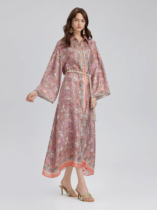 Silk Baroque Court Print Dress