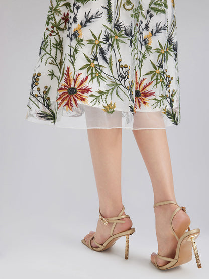 Hand-Beaded Floral Embroidered Dress