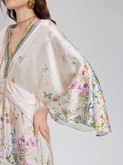 Silk Satin V-Neck Dress
