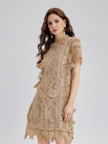 Handcrafted Corded Lace Baroque Dress