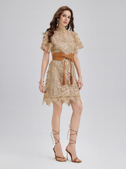 Handcrafted Corded Lace Baroque Dress