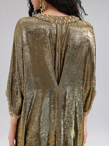 Stunning Gold V-neck Dress