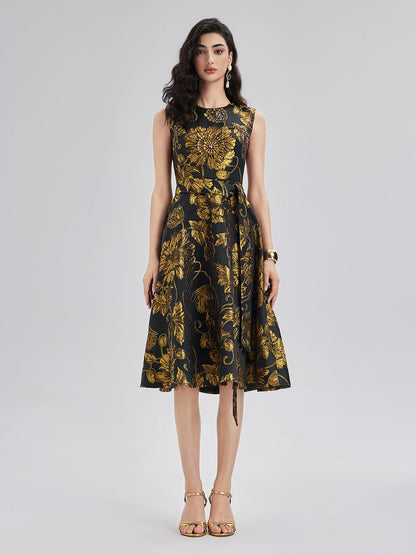 Hand-Sewn Floral Beaded Dress