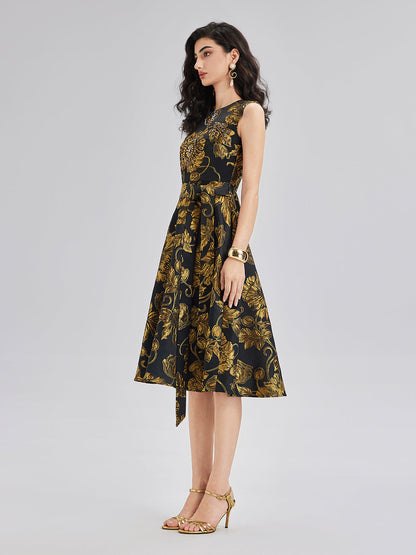 Hand-Sewn Floral Beaded Dress