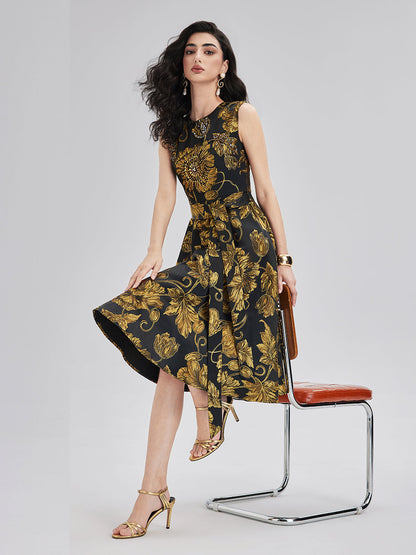 Hand-Sewn Floral Beaded Dress