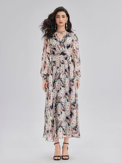 Elegant Lightweight Floral Wrap Dress
