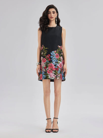 Limited Handcrafted 3D Beaded Floral Dress