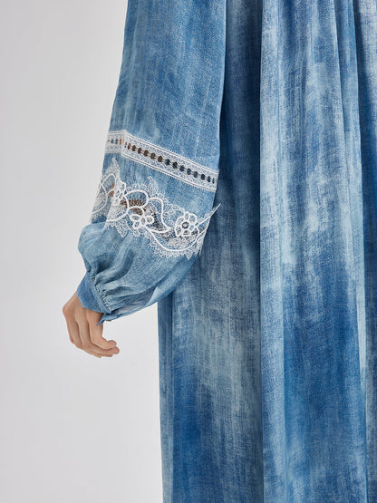 Artistic Gradient Openwork Lace Dress