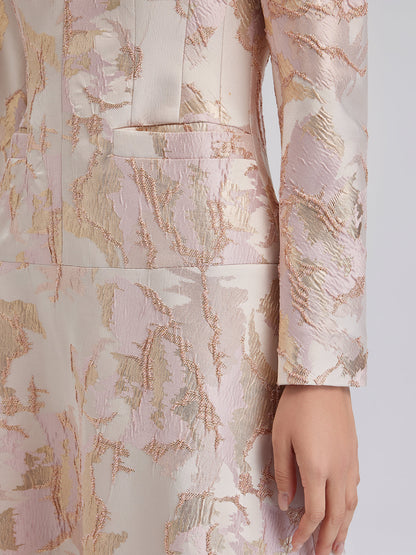 Haute Couture Pink Floral Midi Dress