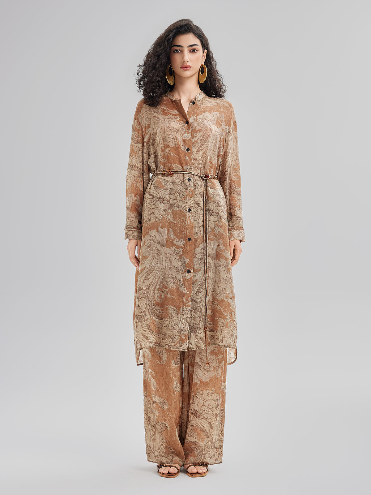 Baroque Print Cupro Vacation Dress