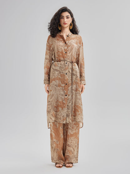 Baroque Print Cupro Vacation Dress
