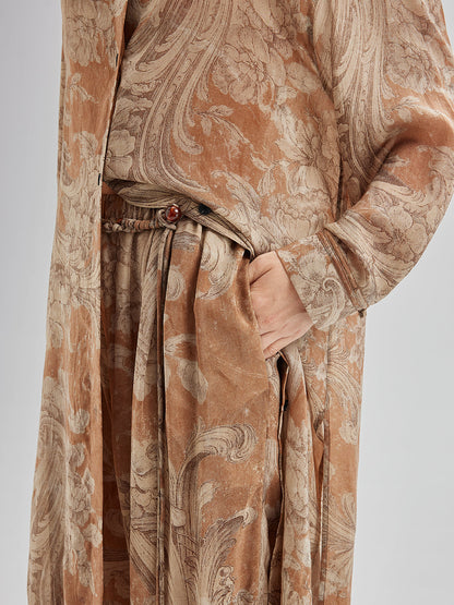 Baroque Print Cupro Vacation Dress